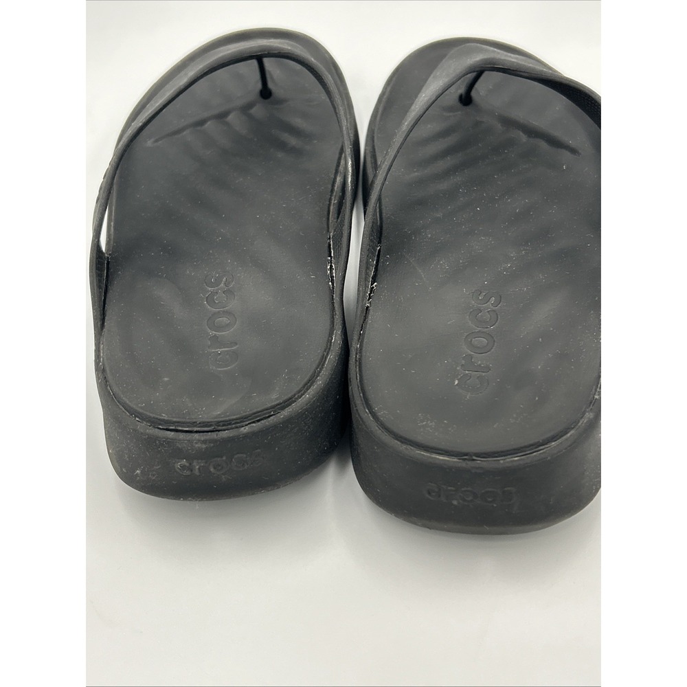 CROCS Getaway Platform Flip Thong Sandals Black Size 8 - Picture 3 of 8